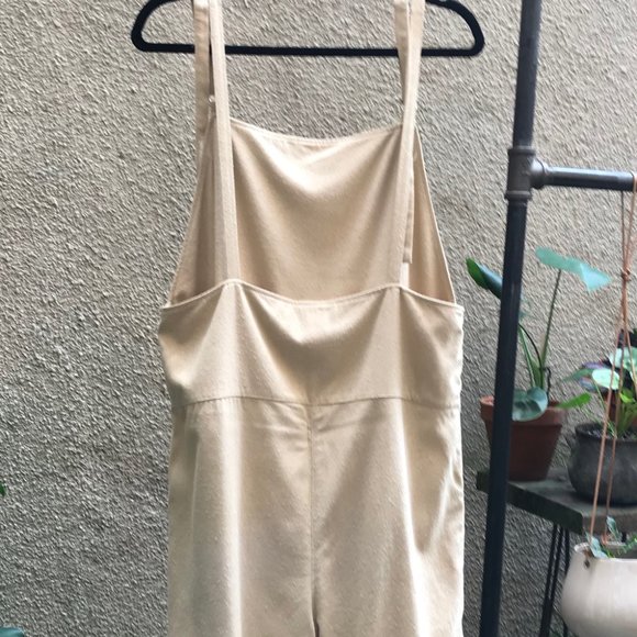 Base Range Short Strap Overall in Natural Raw Silk - Picture 2 of 7